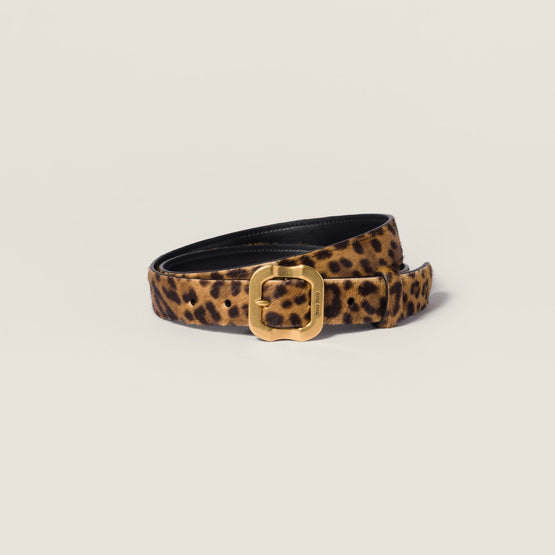 Printed leather belt