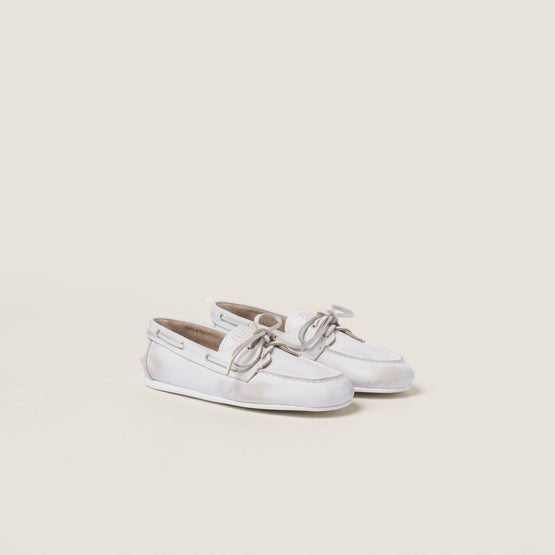 Bleached leather Deck shoes