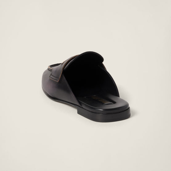 Bleached leather loafers
