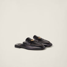 Bleached leather loafers