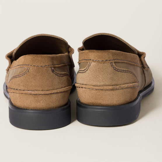 Velvet and suede Penny loafers