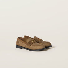 Velvet and suede Penny loafers