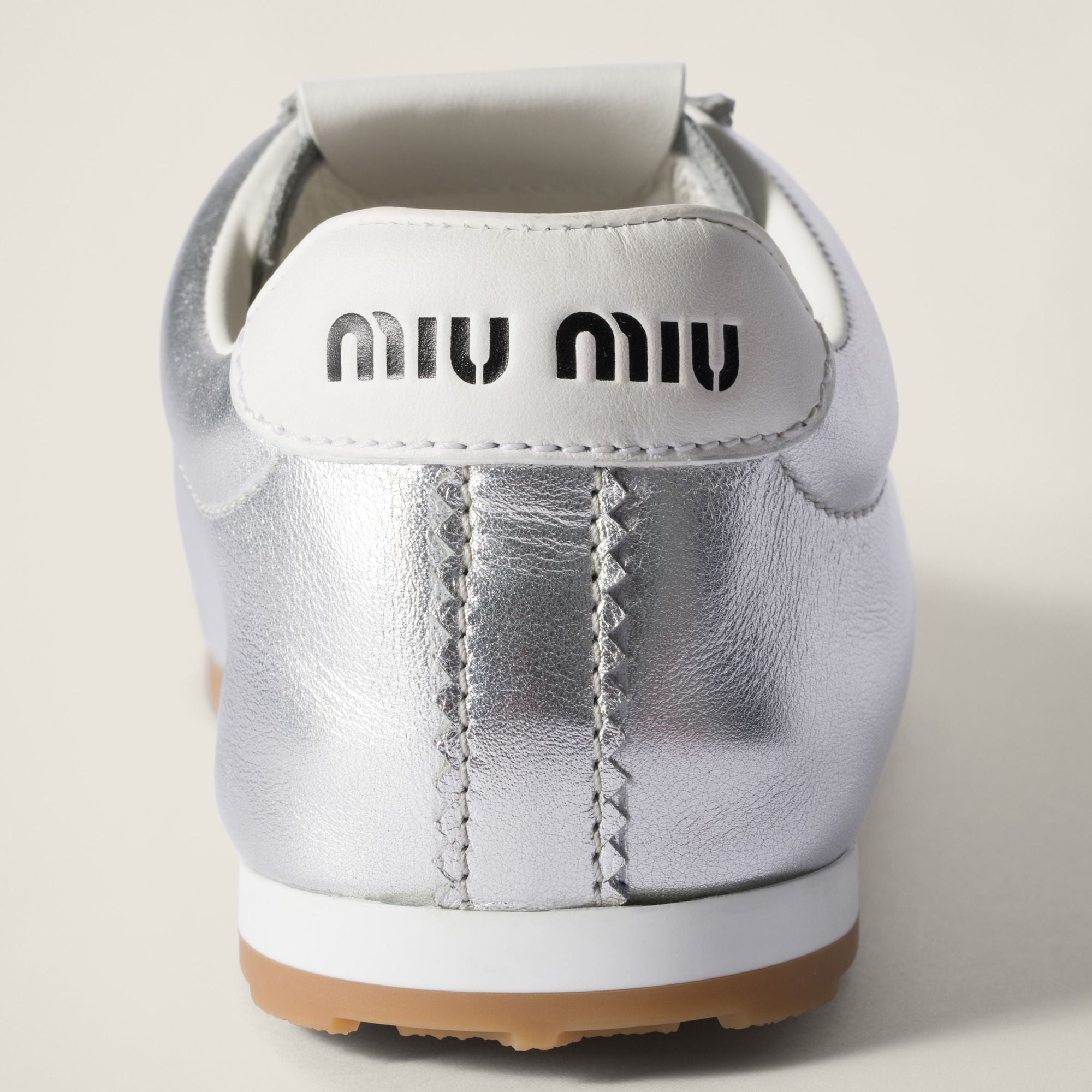 Women Plume Mordoré Calfskin Sneakers - Argento