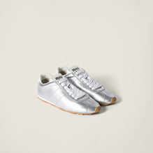 Women Plume Mordoré Calfskin Sneakers - Argento