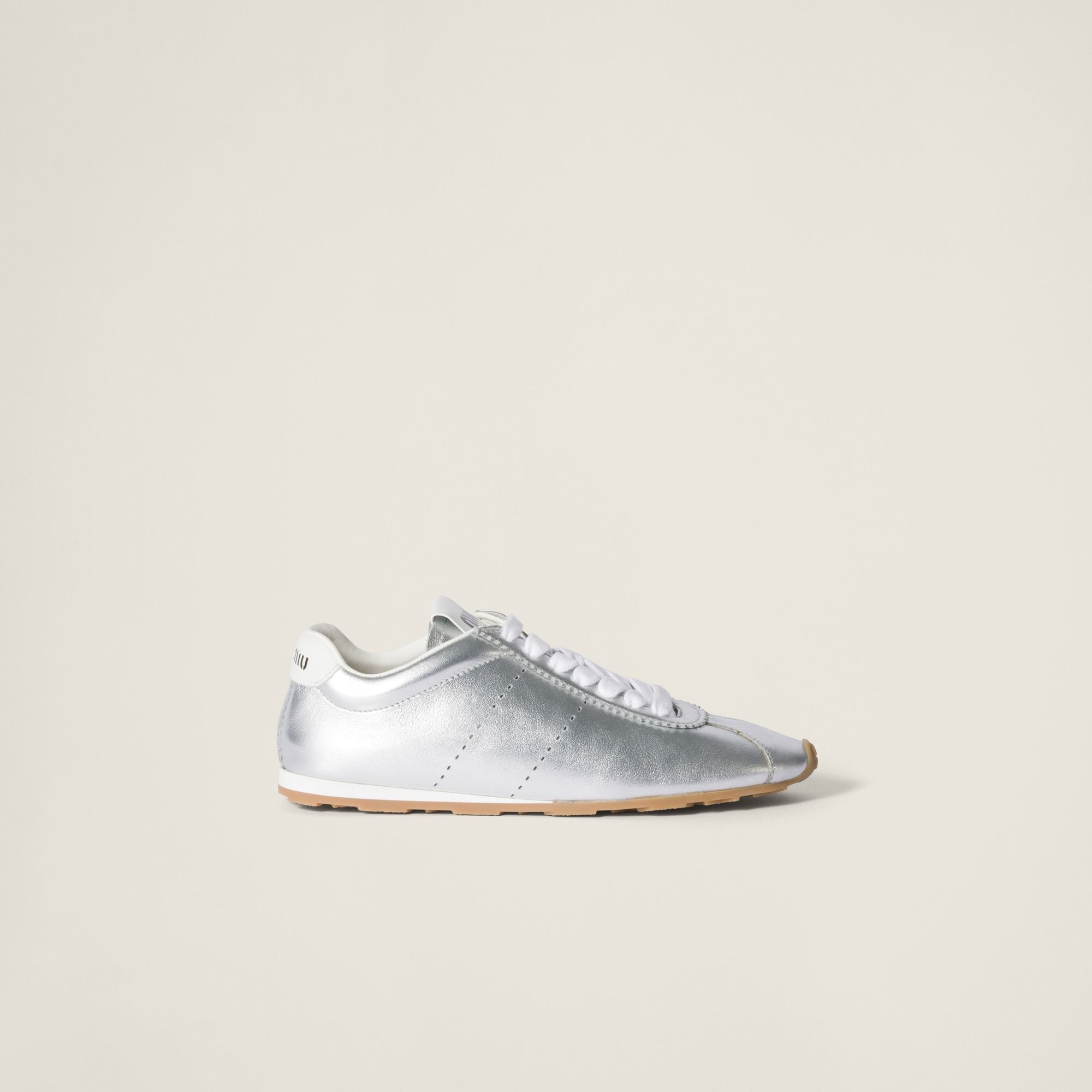 Women Plume Mordoré Calfskin Sneakers - Argento