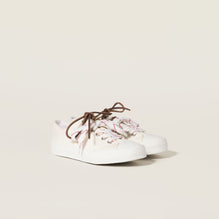 Women Washed Denim Sneakers - Avorio