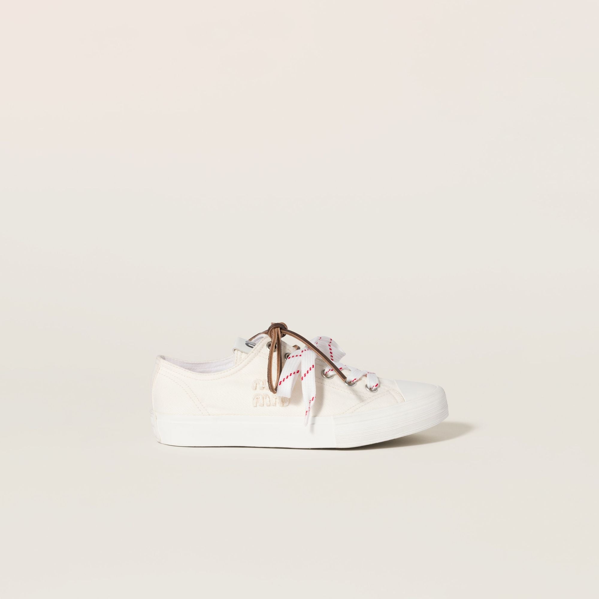 Women Washed Denim Sneakers - Avorio