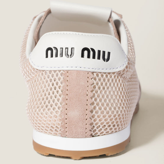 Women Plume Mesh And Suede Sneakers - Opale