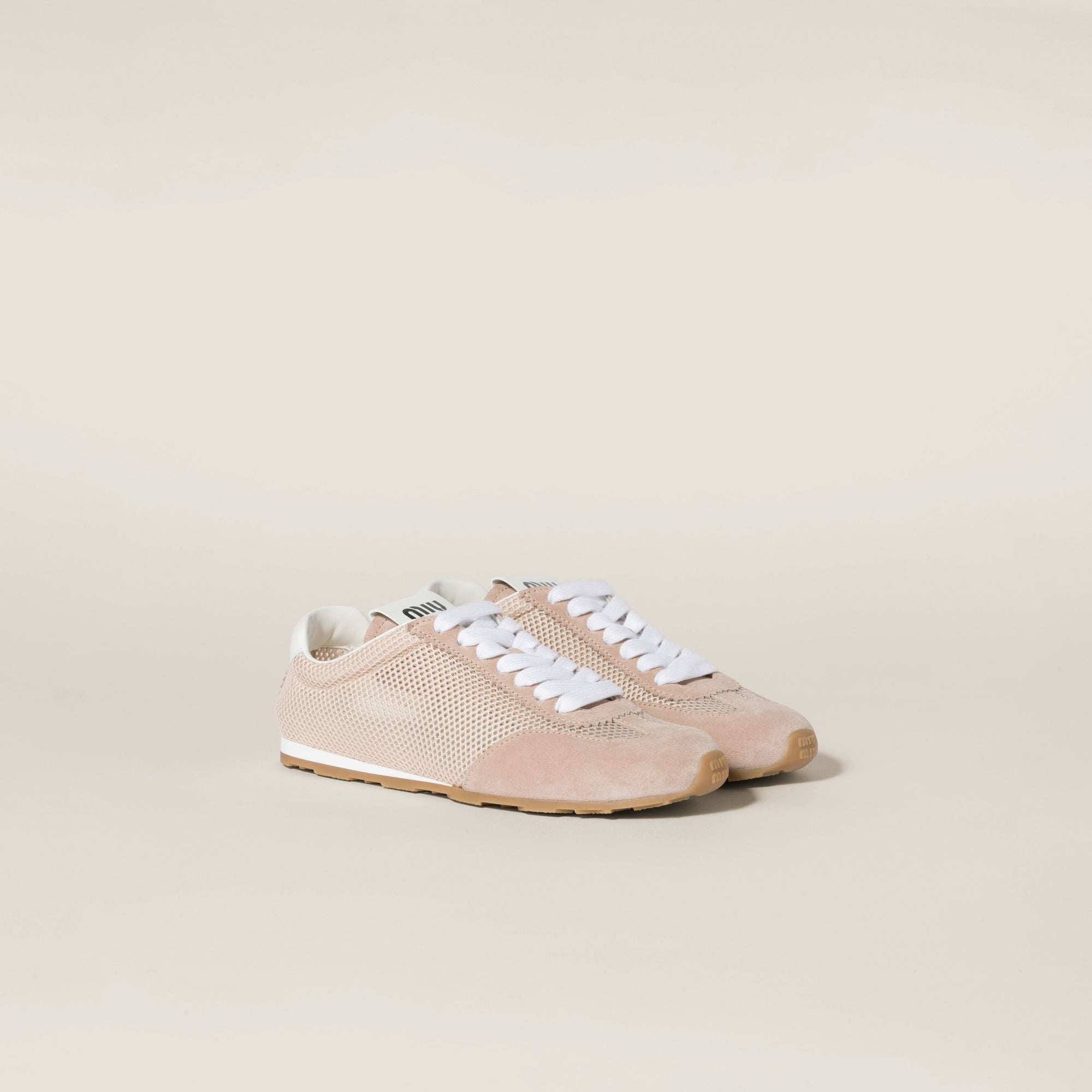 Women Plume Mesh And Suede Sneakers - Opale
