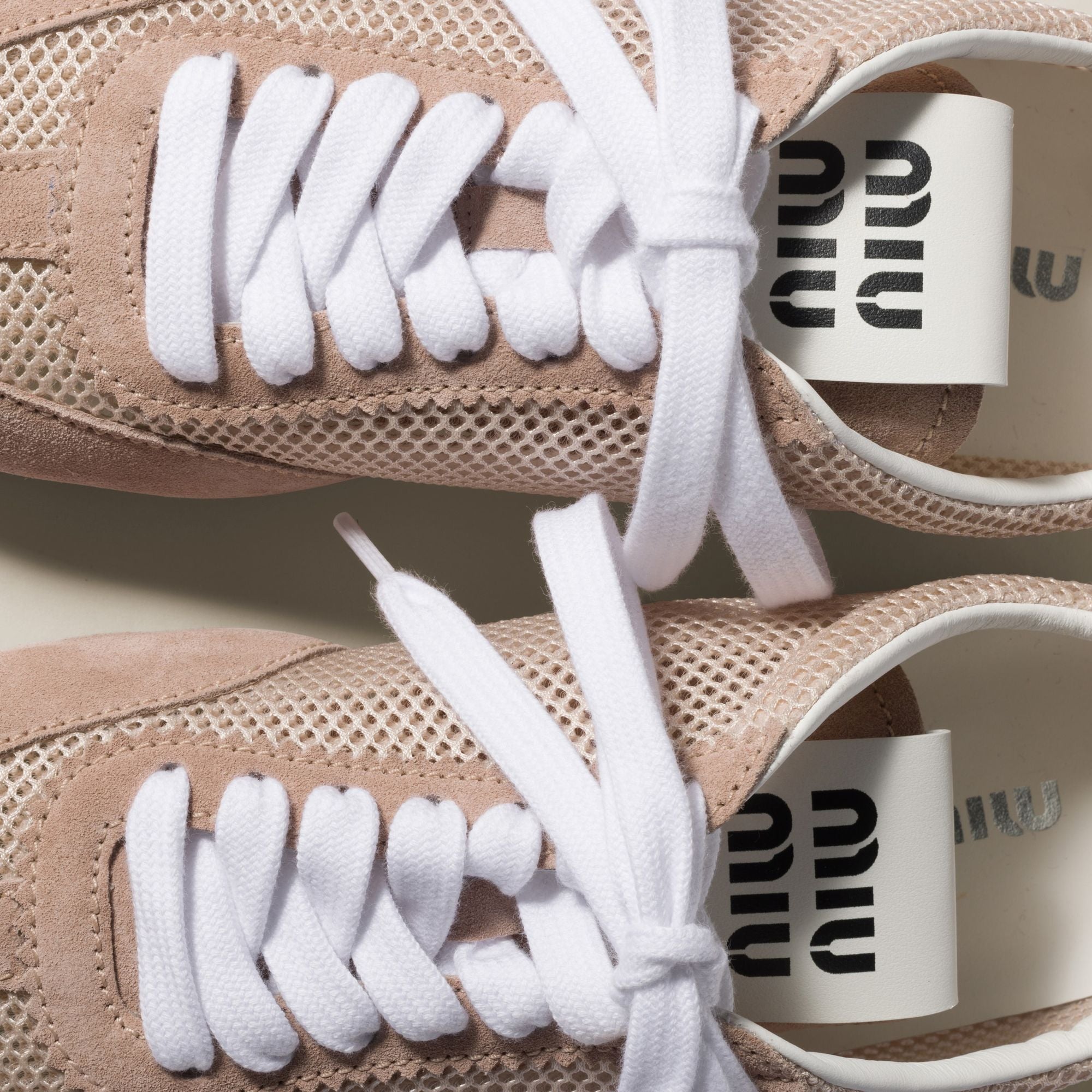 Women Plume Mesh And Suede Sneakers - Opale