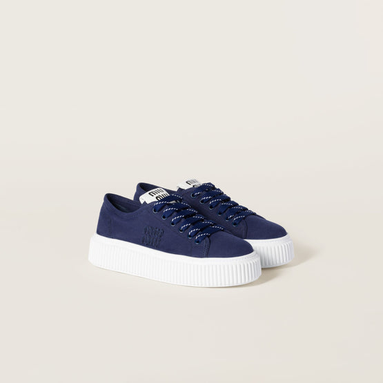Denim sneakers with logo