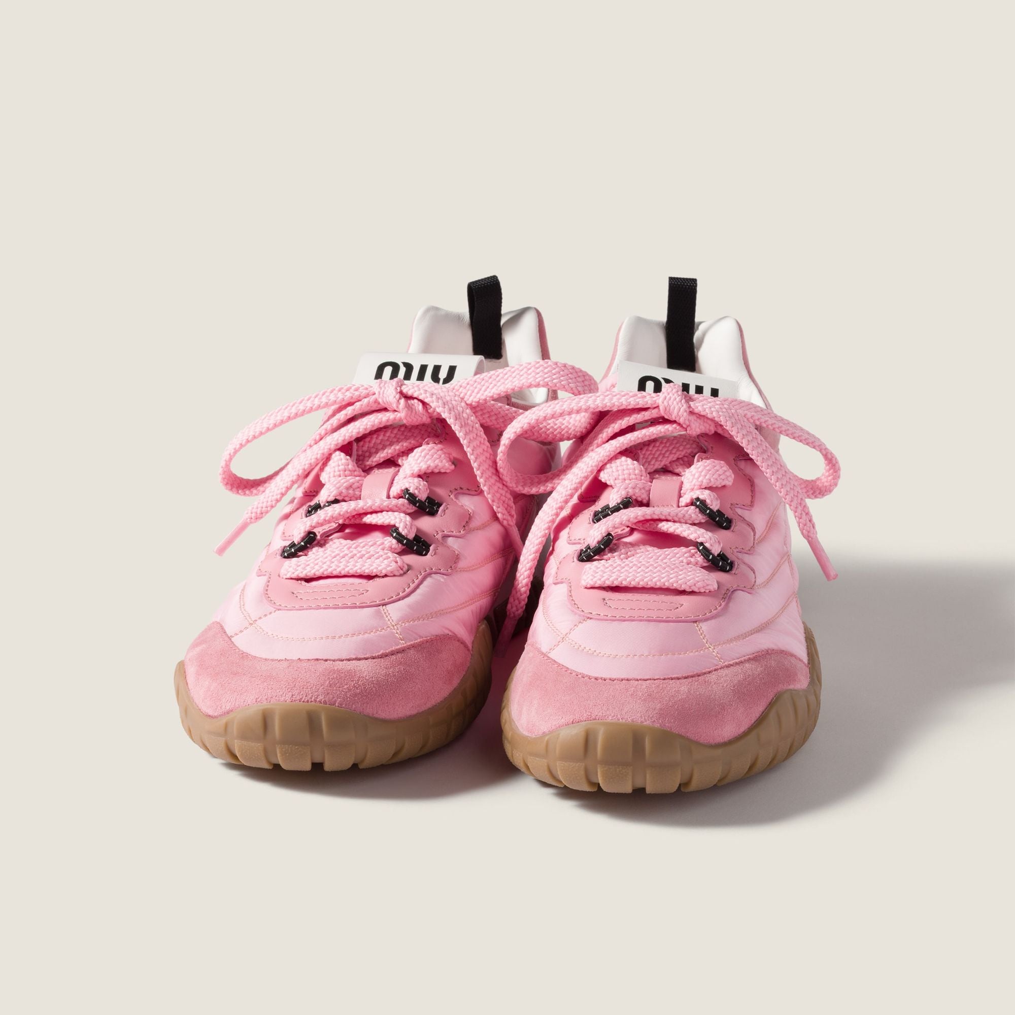 Women Tyre Technical Fabric And Suede Sneakers - Rosa