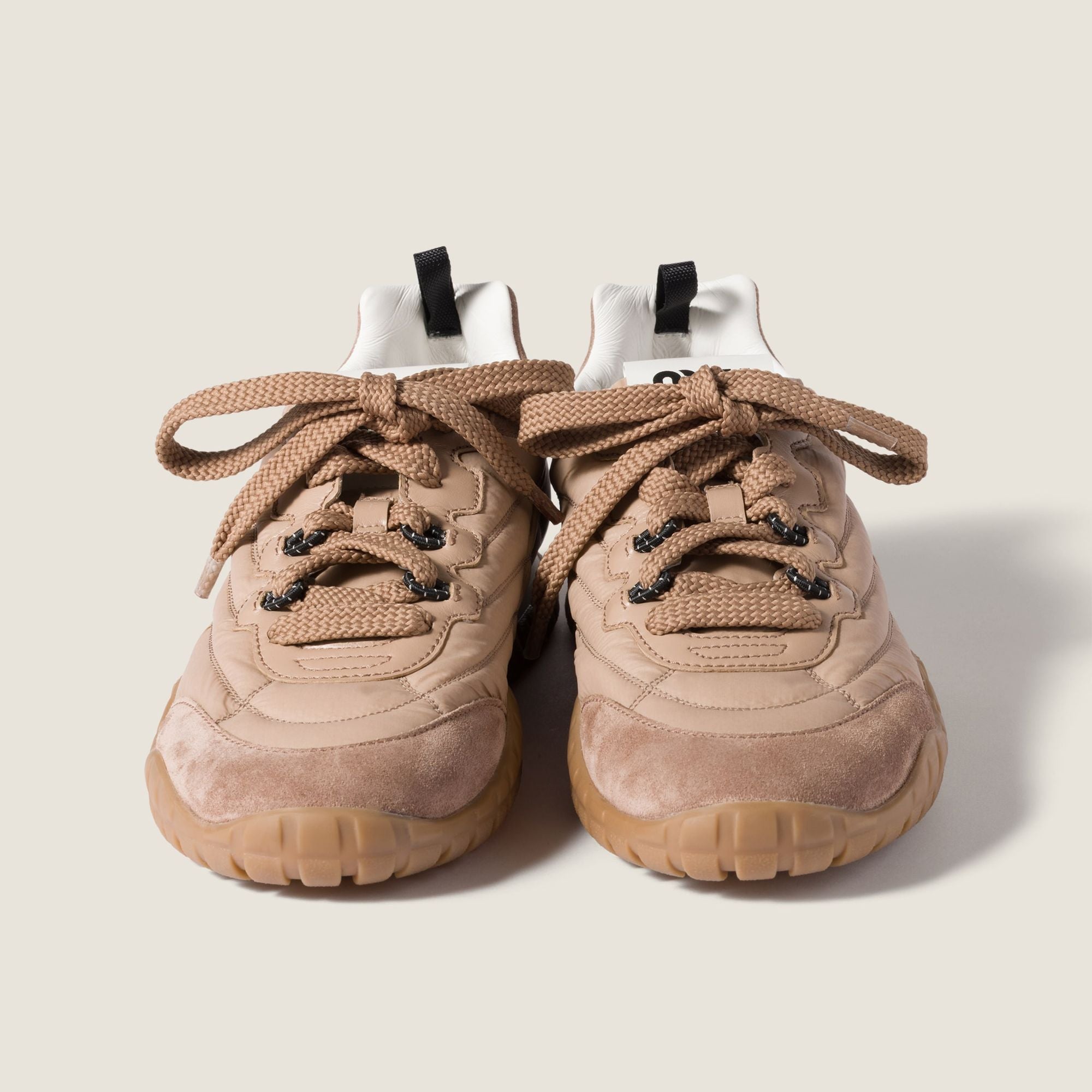 Women Tyre Technical Fabric And Suede Sneakers - Dark Rose