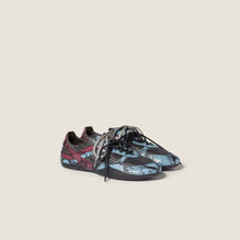 Women Gymnasium Technical Fabric And Python-print Ayers Leather Sneakers - Ardesia+astrale
