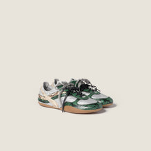 Women Gymnasium Technical Fabric And Python-print Ayers Leather Sneakers - Nube+abete