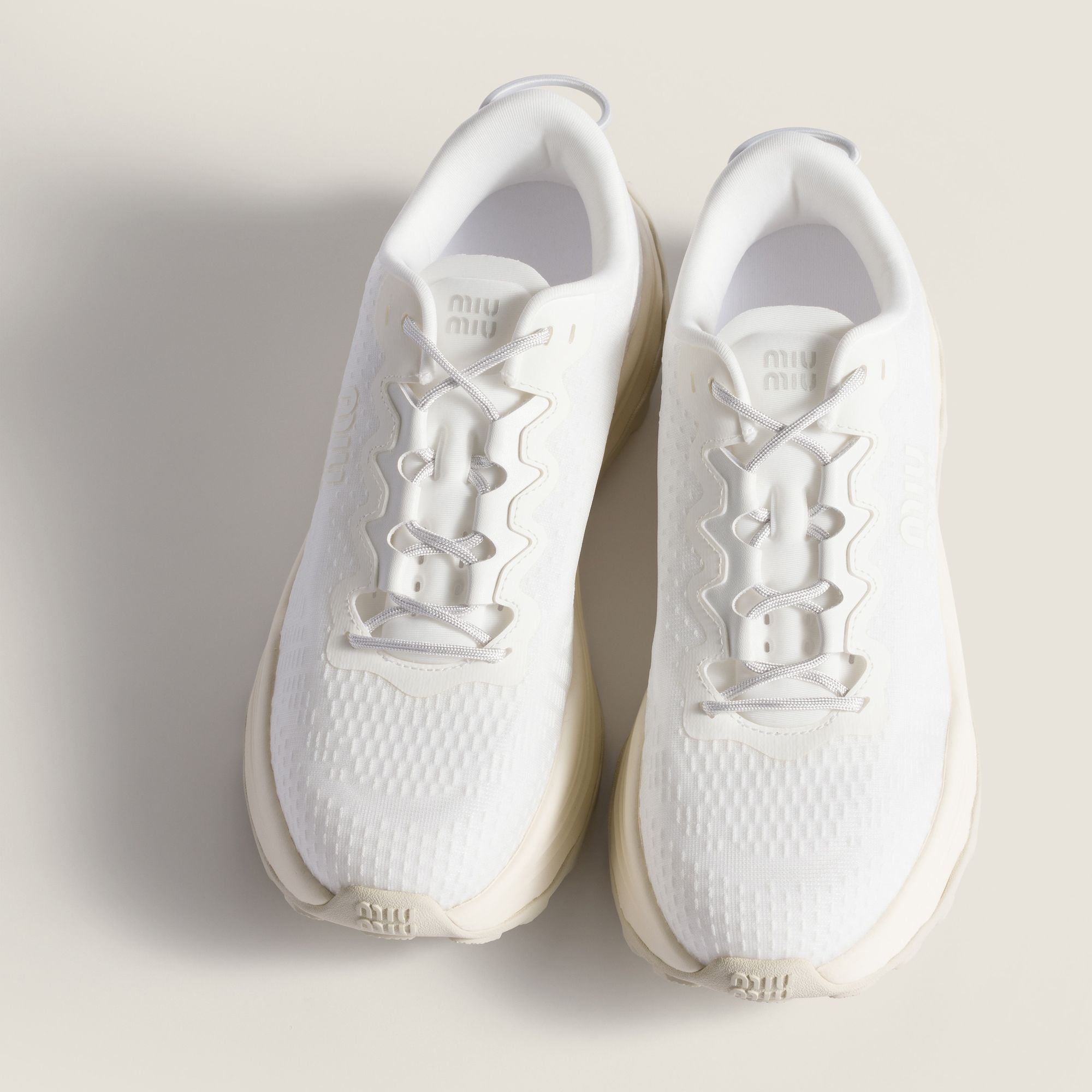 Women Technical Fabric Sneakers - Bianco