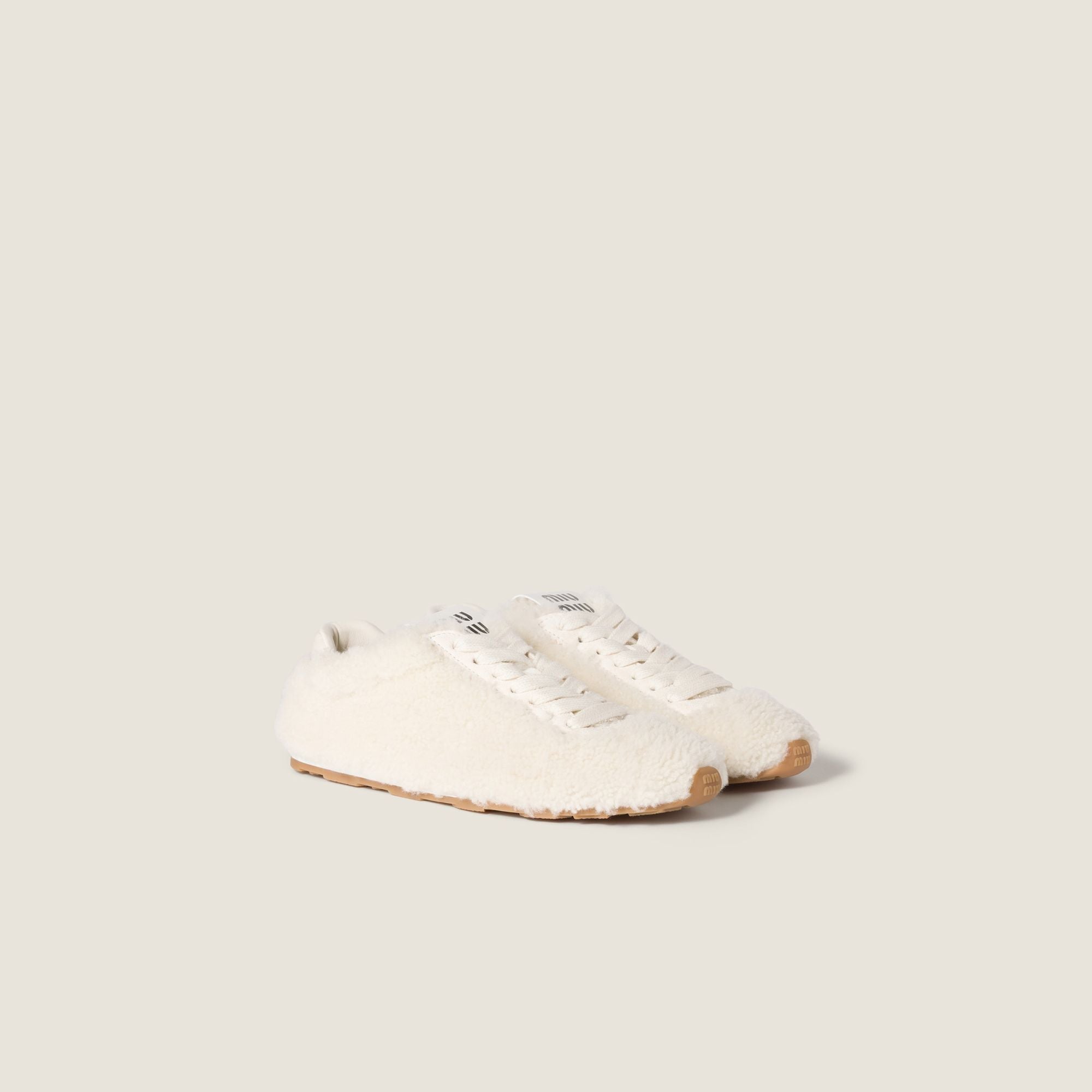 Women Plume Shearling Sneakers - Naturale