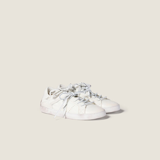 Women Deco Leather Sneakers - Bianco