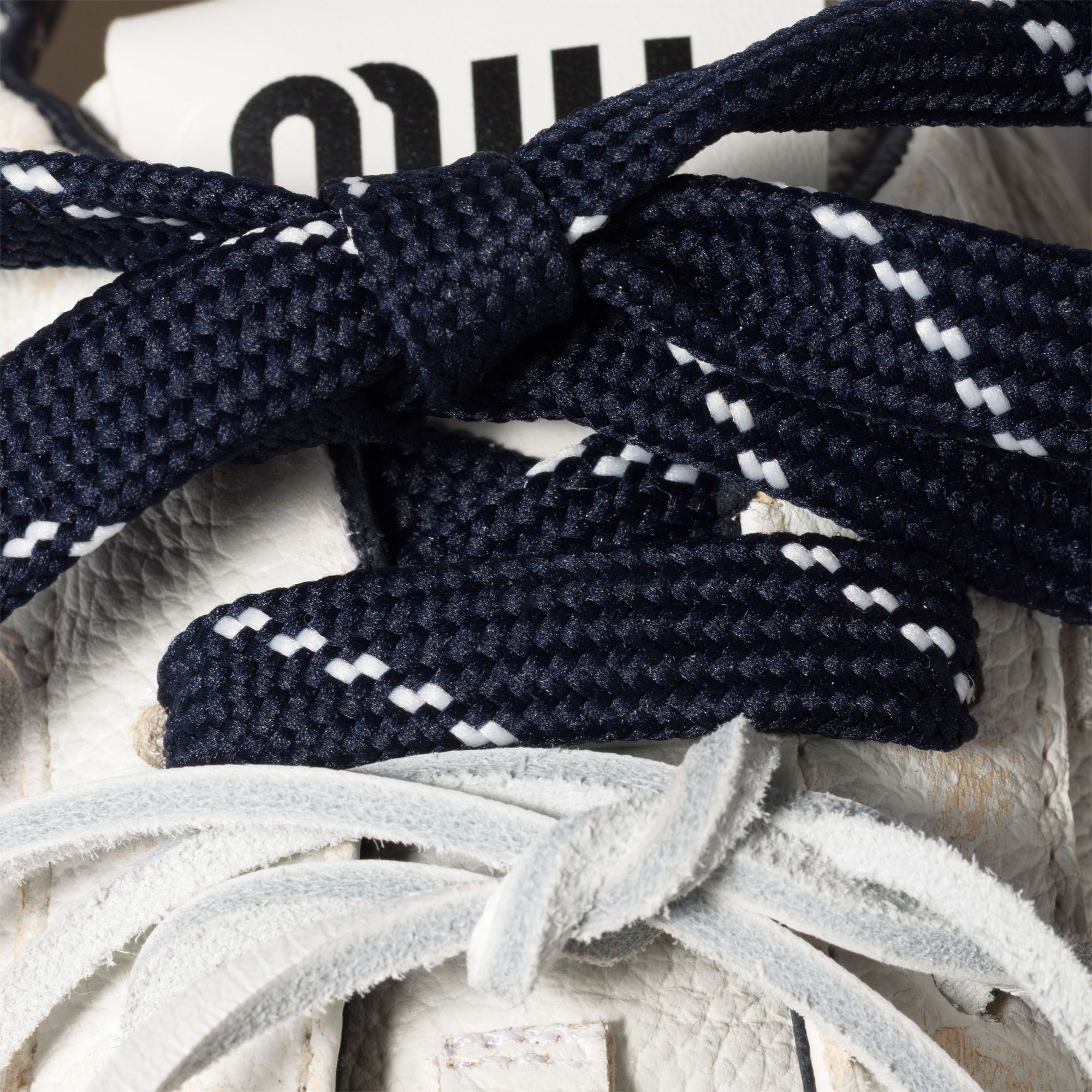 Women Deco Leather Sneakers - Bianco+royal