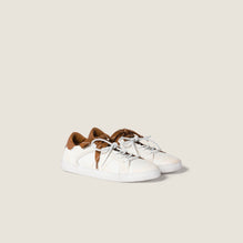 Women Deco Leather Sneakers - Bianco+cognac