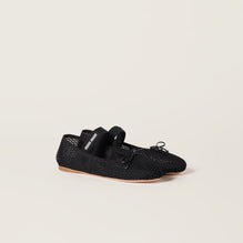 Mesh fabric ballerinas