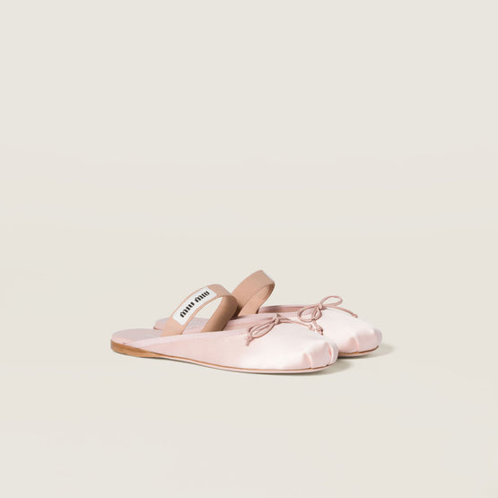 Satin ballerina mules