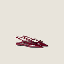 Women Patent Leather Slingback Ballerinas With Buckles - Porpora