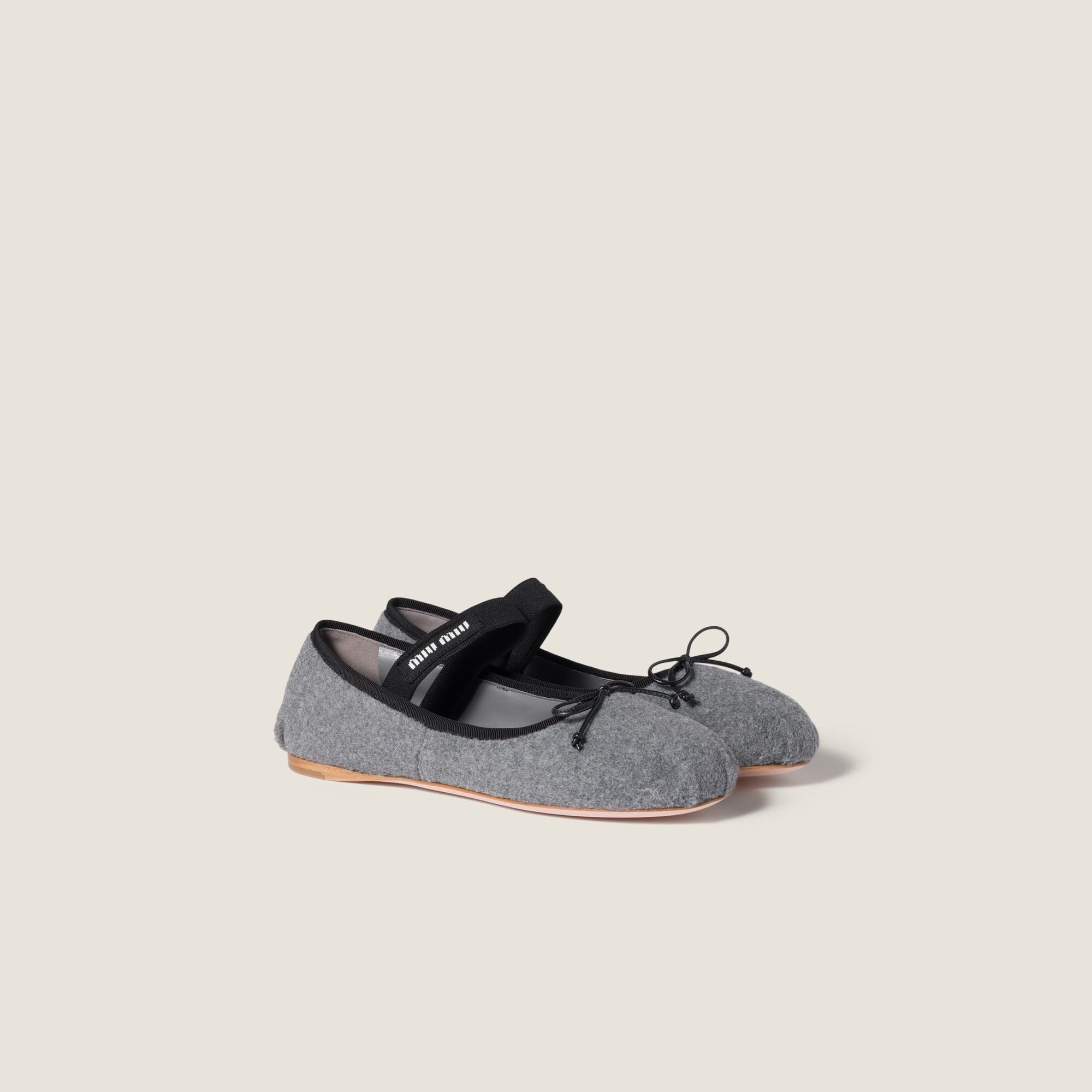 Women Fleece Ballerinas - Grigio