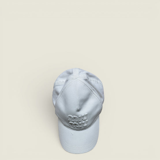 Women Denim Baseball Cap - Bianco