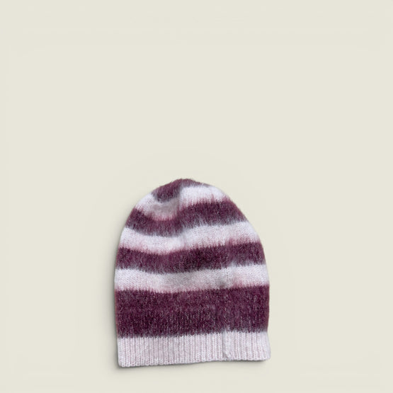 Women Mohair Beanie - Amaranto+pesca