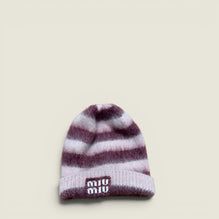 Women Mohair Beanie - Amaranto+pesca