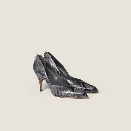 Women Python-print Ayers Leather Pumps - Ardesia