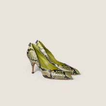 Women Python-print Ayers Leather Pumps - Felce