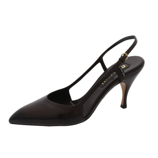 Leather slingback pumps