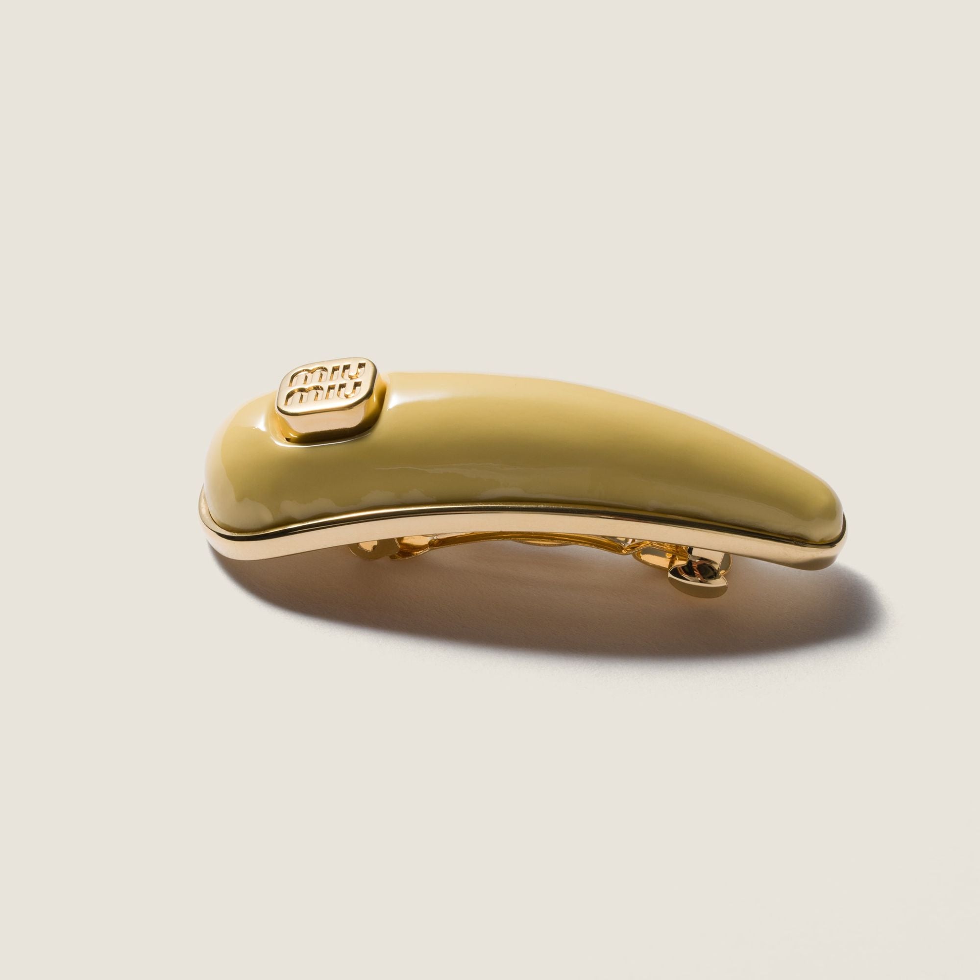 Women Patent Leather Hair Clip - Vaniglia