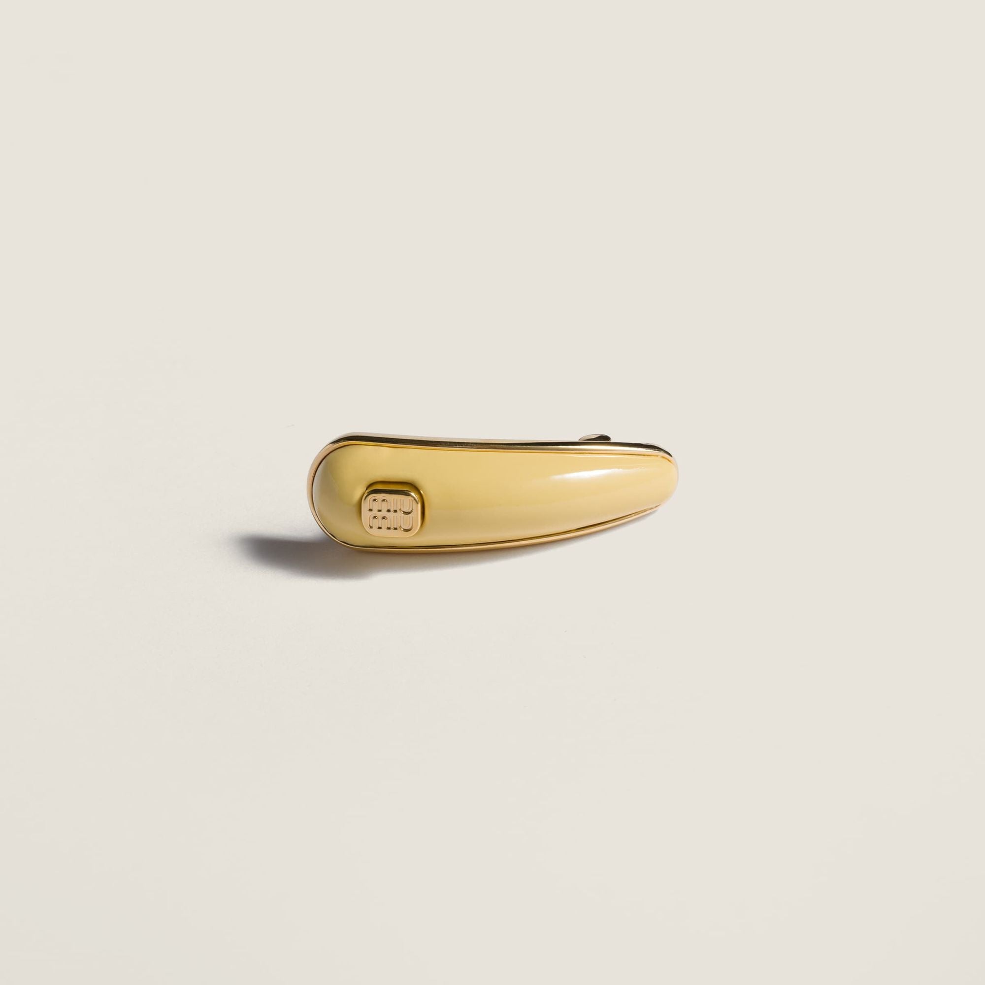 Women Patent Leather Hair Clip - Vaniglia
