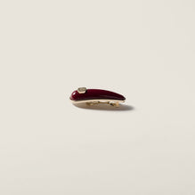 Women Patent Leather Hair Clip - Porpora