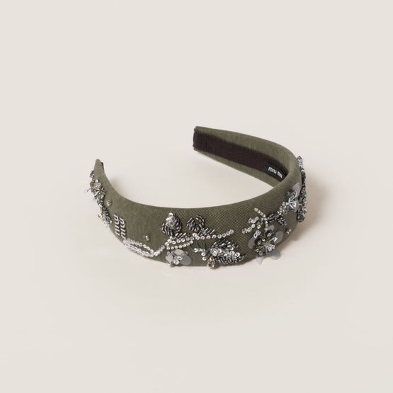 Embroidered gabardine headband