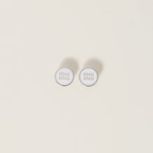 Enameled metal earrings