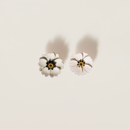 Metal and leather earrings