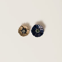 Metal and leather earrings