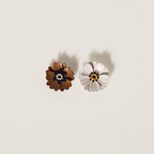 Metal and leather earrings