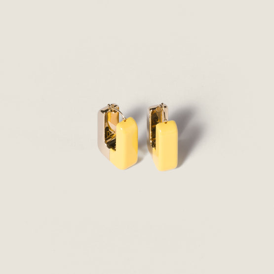 Enameled metal earrings