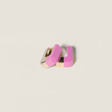 Women Enameled Metal Earrings - Rosa
