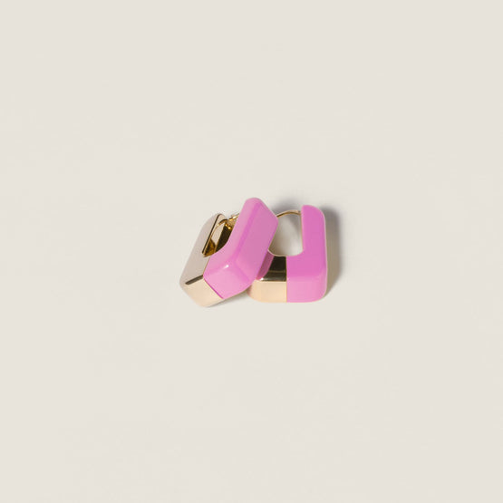Women Enameled Metal Earrings - Rosa