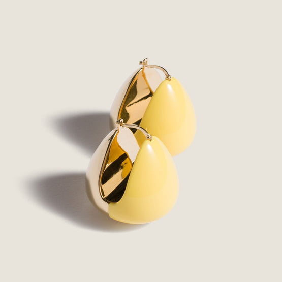 Women Enameled Metal Earrings - Giallo