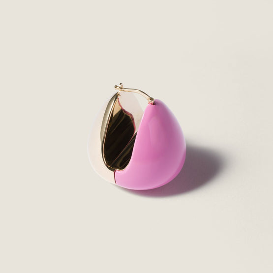 Women Enameled Metal Earrings - Rosa