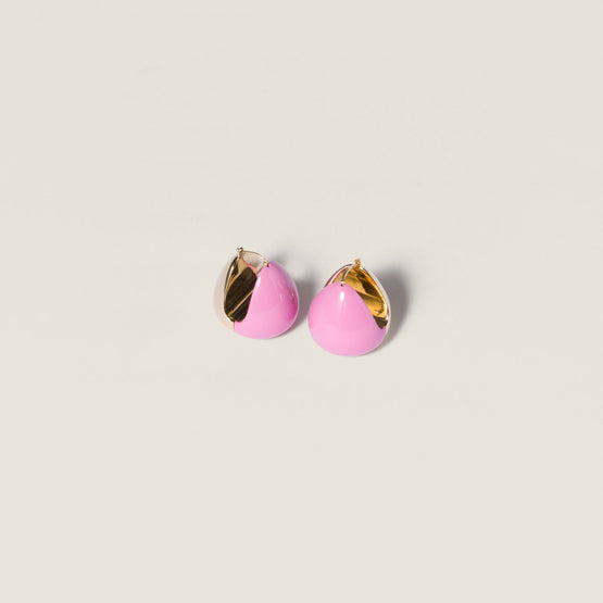 Women Enameled Metal Earrings - Rosa