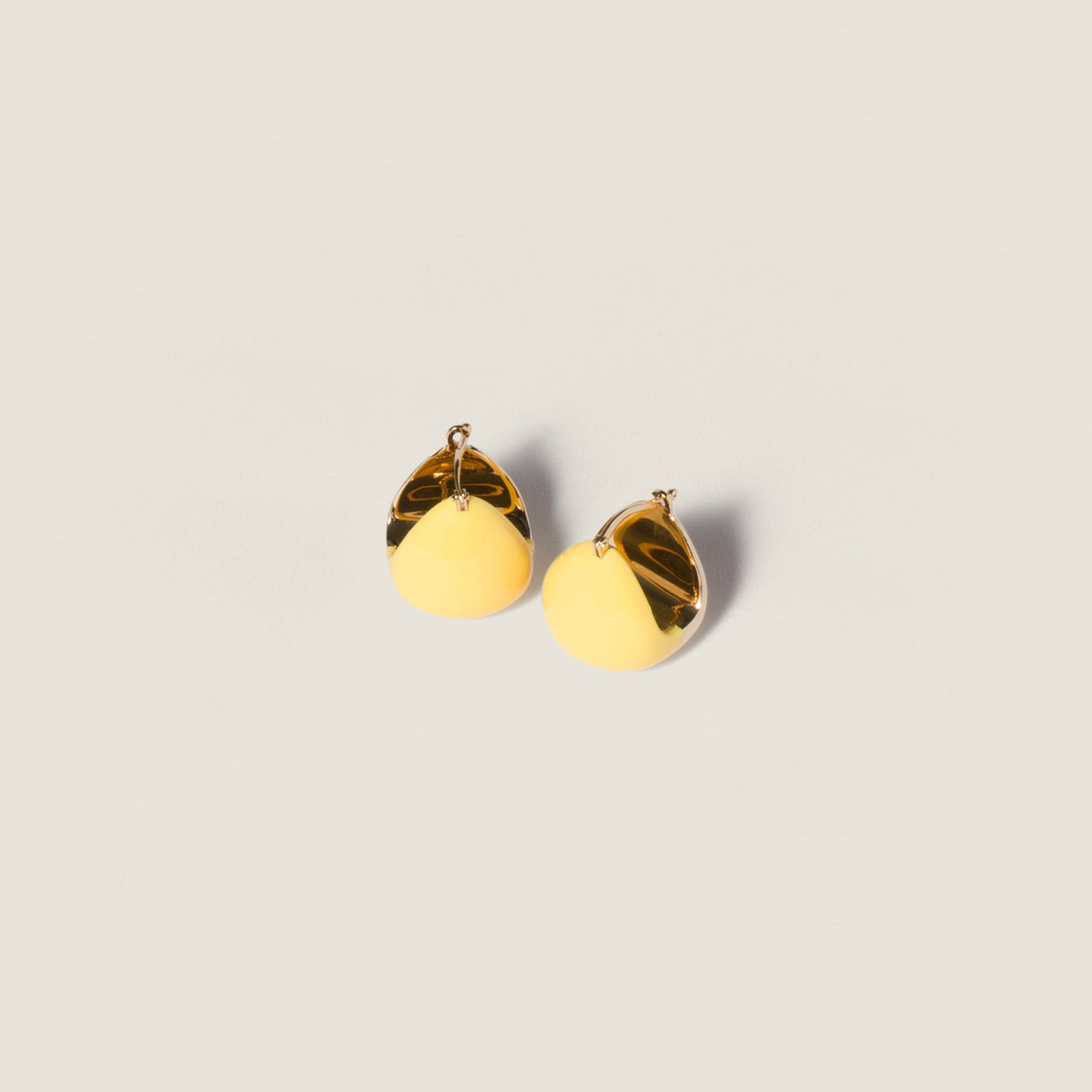 Women Enameled Metal Earrings - Giallo