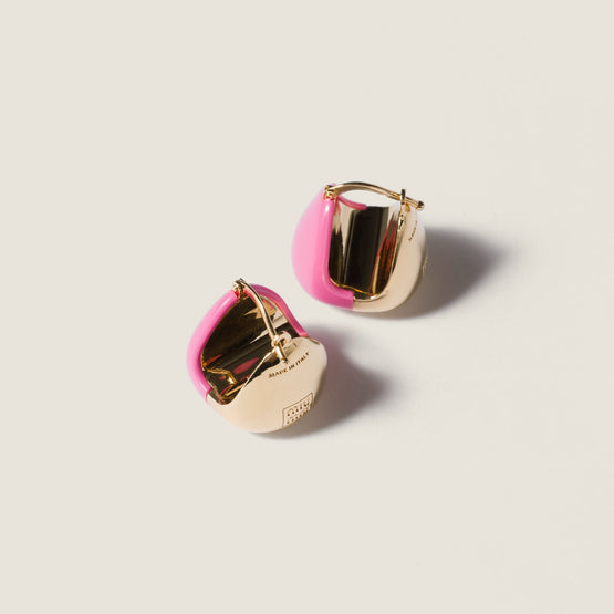 Women Enameled Metal Earrings - Rosa